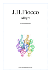 Cover icon of Allegro sheet music for trumpet and piano by Joseph Hector Fiocco, classical score, easy skill level