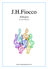 Cover icon of Allegro sheet music for violin and piano by Joseph Hector Fiocco, classical score, easy skill level