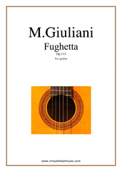 Fughetta, Op.113 for guitar solo - intermediate mauro giuliani sheet music