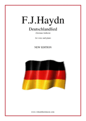Deutschlandlied (German Anthem) for piano, voice or other instruments - intermediate german sheet music