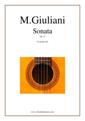 Cover icon of Sonata Op.15 sheet music for guitar solo by Mauro Giuliani, classical score, intermediate skill level