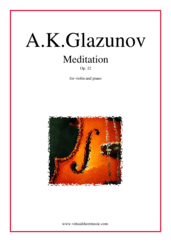 Meditation Op. 32 for violin and piano - alexander konstantinovich glazunov violin sheet music