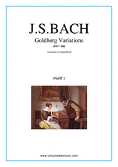 Cover icon of Goldberg Variations, part I sheet music for piano solo (or harpsichord) by Johann Sebastian Bach, classical score, intermediate/advanced piano (or harpsichord)