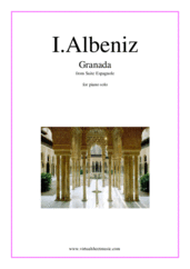 Cover icon of Granada sheet music for piano solo by Isaac Albeniz, classical score, intermediate/advanced skill level
