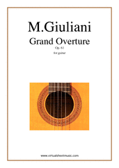 Cover icon of Grand Overture, Op.61 sheet music for guitar solo by Mauro Giuliani, classical score, intermediate/advanced skill level