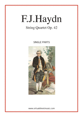 Cover icon of String Quartet in D minor Op.42 No.35 (parts) sheet music for string quartet by Franz Joseph Haydn, classical score, intermediate/advanced skill level