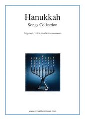 Hanukkah Songs Collection (Chanukah songs) for piano, voice or other instruments - easy holiday sheet music