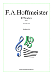 Cover icon of 12 Studies (COMPLETE) sheet music for viola solo by Franz Anton Hoffmeister, classical score, intermediate/advanced skill level