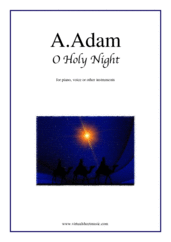 O Holy Night for piano, voice or other instruments - easy adolphe adam sheet music