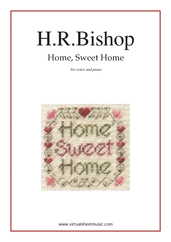 Cover icon of Home Sweet Home sheet music for piano, voice or other instruments by Henry Rowley Bishop, easy skill level
