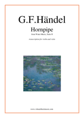 Cover icon of Hornpipe from Water Music sheet music for violin and viola by George Frideric Handel, classical wedding score, easy/intermediate duet