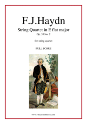 Cover icon of String Quartet in Eb major Op.33 No.2 "The Joke" (f.score) sheet music for string quartet by Franz Joseph Haydn, classical score, intermediate/advanced skill level