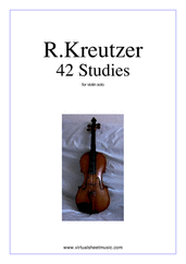 Cover icon of Studies (1-42) - COMPLETE sheet music for violin solo by Rudolf Kreutzer, classical score, intermediate skill level