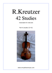 Cover icon of Studies (22-42) - part II sheet music for viola solo by Rudolf Kreutzer, classical score, intermediate/advanced skill level