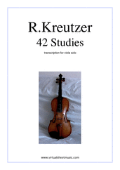 Cover icon of Studies (1-42) - COMPLETE sheet music for viola solo by Rudolf Kreutzer, classical score, intermediate/advanced skill level