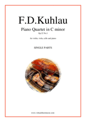 Cover icon of Piano Quartet Op.32 No.1 (parts) sheet music for piano quintet by Friedrich Daniel Rudolf Kuhlau, classical score, advanced skill level