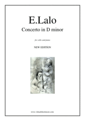 Cover icon of Concerto in D minor (NEW EDITION) sheet music for cello and piano by Edouard Lalo, classical score, advanced skill level