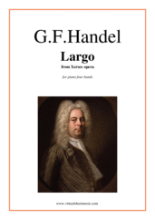 Cover icon of Largo from Xerses opera sheet music for piano four hands by George Frideric Handel, classical wedding score, intermediate skill level