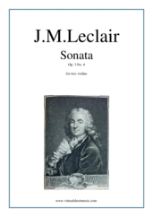 Cover icon of Sonata Op.3 No.4 (duo) sheet music for two violins by Jean Marie Leclair, classical score, intermediate duet