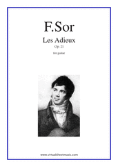 Cover icon of Les Adieux Op.21 sheet music for guitar solo by Fernando Sor, classical score, intermediate/advanced skill level