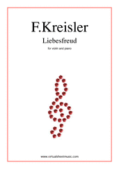 Cover icon of Liebesfreud sheet music for violin and piano by Fritz Kreisler, classical score, intermediate skill level