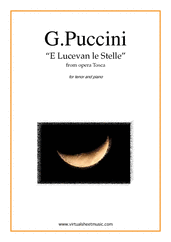 Cover icon of E Lucevan le Stelle, from the opera Tosca sheet music for tenor and piano by Giacomo Puccini, classical score, intermediate skill level
