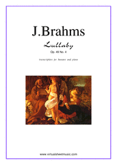 Cover icon of Lullaby Op. 49 No. 4 sheet music for bassoon and piano by Johannes Brahms, classical score, easy skill level