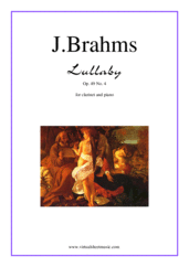 Cover icon of Lullaby Op. 49 No. 4 sheet music for clarinet and piano by Johannes Brahms, classical score, easy skill level