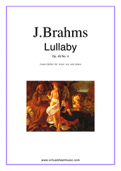 Cover icon of Lullaby Op. 49 No. 4 sheet music for tenor saxophone and piano by Johannes Brahms, classical score, easy skill level