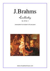 Cover icon of Lullaby Op. 49 No. 4 sheet music for trumpet and piano by Johannes Brahms, classical score, easy skill level