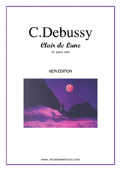 Cover icon of Clair de Lune (New Edition) sheet music for piano solo by Claude Debussy, classical score, intermediate skill level