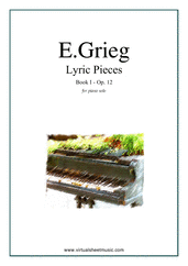 Cover icon of Lyric Pieces, Op.12 - book I sheet music for piano solo by Edvard Grieg, classical score, intermediate skill level