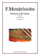 Cover icon of Fantasy Op.28 "Scottish Sonata" sheet music for piano solo by Felix Mendelssohn-Bartholdy, classical score, intermediate/advanced skill level