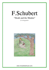 Cover icon of Death and the Maiden (parts) sheet music for string quartet by Franz Schubert, classical score, advanced skill level
