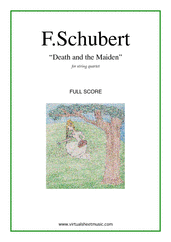Cover icon of Death and the Maiden (f.score) sheet music for string quartet by Franz Schubert, classical score, advanced skill level