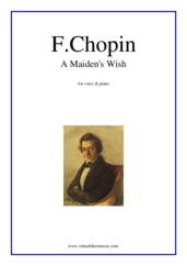 Cover icon of A Maiden's Wish sheet music for voice and piano by Frederic Chopin, classical score, easy/intermediate skill level