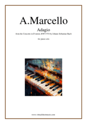 Cover icon of Adagio sheet music for piano solo by Alessandro Marcello, classical score, intermediate skill level