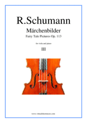 Cover icon of Marchenbilder (Fairy Tale Pictures), Piece No. 3 sheet music for viola and piano by Robert Schumann, classical score, intermediate skill level