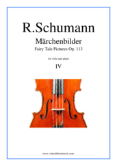 Cover icon of Marchenbilder (Fairy Tale Pictures), Piece No. 4 sheet music for viola and piano by Robert Schumann, classical score, intermediate skill level