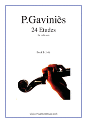 Cover icon of Etudes, 24 - Book I sheet music for violin solo by Pierre Gavinies, classical score, advanced skill level
