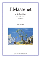 Cover icon of Meditation from Thais (f.score) sheet music for string quartet by Jules Massenet, classical wedding score, intermediate/advanced skill level