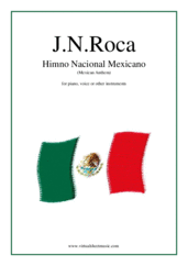 Cover icon of Himno Nacional Mexicano (Mexican Anthem) sheet music for piano, voice or other instruments by Jaime Nuno Roca, easy/intermediate skill level