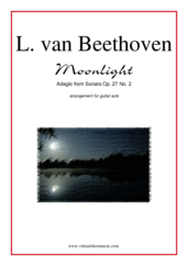 Cover icon of Adagio from Sonata Op. 27 No.2 "Moonlight" sheet music for guitar solo by Ludwig van Beethoven, classical score, advanced skill level