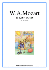 Cover icon of Easy Duets sheet music for two violins by Wolfgang Amadeus Mozart, classical score, easy duet