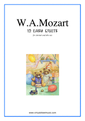 Cover icon of Easy Duets sheet music for clarinet and alto saxophone by Wolfgang Amadeus Mozart, classical score, easy duet
