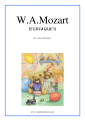Cover icon of Easy Duets sheet music for violin and trumpet by Wolfgang Amadeus Mozart, classical score, easy duet
