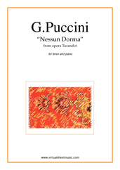 Cover icon of Nessun Dorma, from the opera Turandot sheet music for tenor and piano by Giacomo Puccini, classical score, intermediate skill level