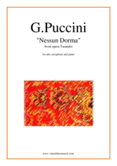 Cover icon of Nessun Dorma, from the opera Turandot sheet music for alto saxophone and piano by Giacomo Puccini, classical score, intermediate skill level