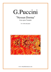 Nessun Dorma, from the opera Turandot for violin and piano - giacomo puccini violin sheet music