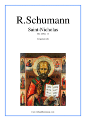 Cover icon of Saint-Nicholas Op.68 No.12 in A minor sheet music for guitar solo by Robert Schumann, classical score, intermediate/advanced skill level